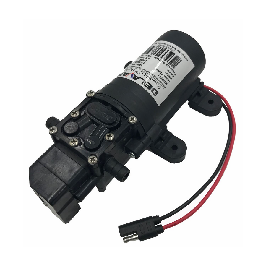 Delavan 2200-201-SB PowerFLO 2200 Series 12V Diaphragm Pump, 1.0 GPM, 40 PSI, Demand, 3/8" Hose Barb