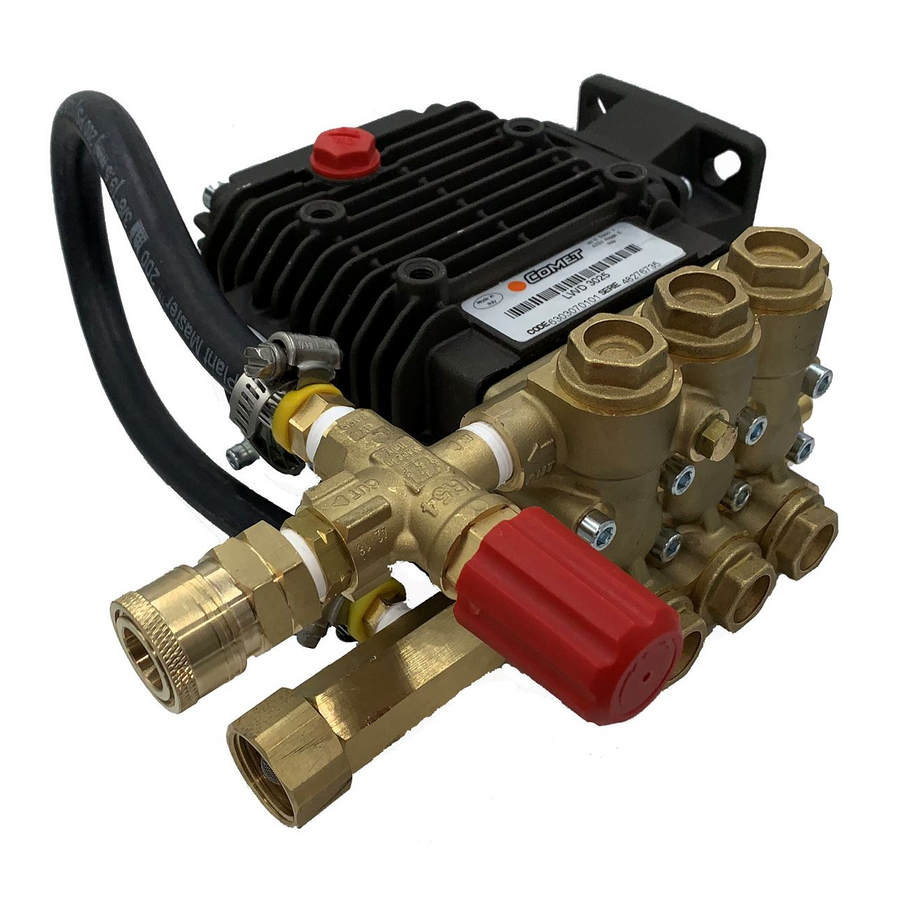 Comet LWD 3025G Pump Assembly with VR54 Unloader & Thermal Valve, 2500 PSI, 3.0 GPM, 3/4" Shaft Gas (6303.0701.01)