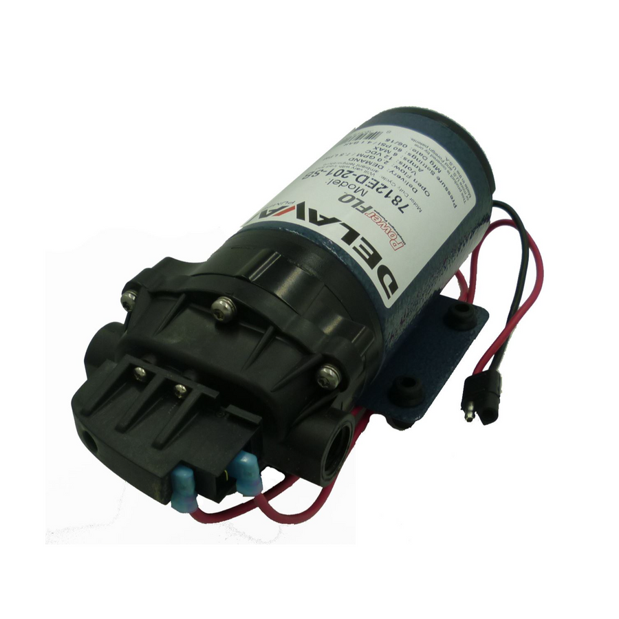 Delavan 7812ED-201-SB Extreme Duty 12V Diaphragm Pump, Geolast Diaphragm, 2.0 GPM, 60 PSI, Demand, 3/8" FNPT