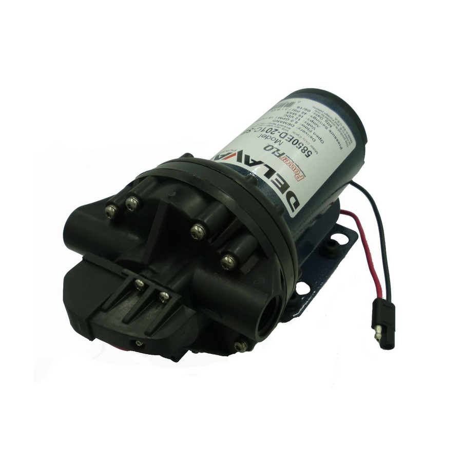 Delavan 5850ED-201C-SB Extreme Duty 12V Diaphragm Pump, Geolast Diaphragm, 5.0 GPM, 45 PSI, Demand, 1/2" FNPT