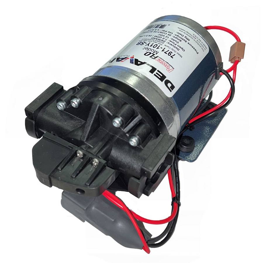 Delavan 7971-101Y-SB FB3 Advanced 12V Diaphragm Pump, 7.0 GPM, 100 PSI, Demand, 3/4" Quick Attach Ports