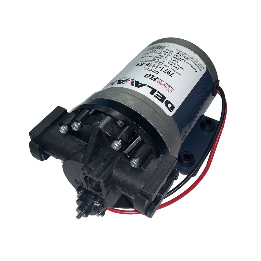 Delavan 7971-111E-SB FB3 Advanced 12V Diaphragm Pump, 7.0 GPM, 60 PSI, Bypass, 3/4" Quick Attach Ports