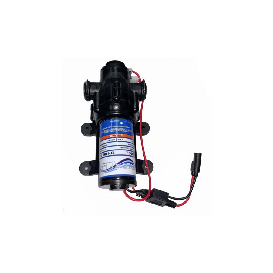 Everflo EF1100-QA 12V Diaphragm Sprayer Pump, 1.1 GPM, 40 PSI, Demand Switch, Quick Attach Ports