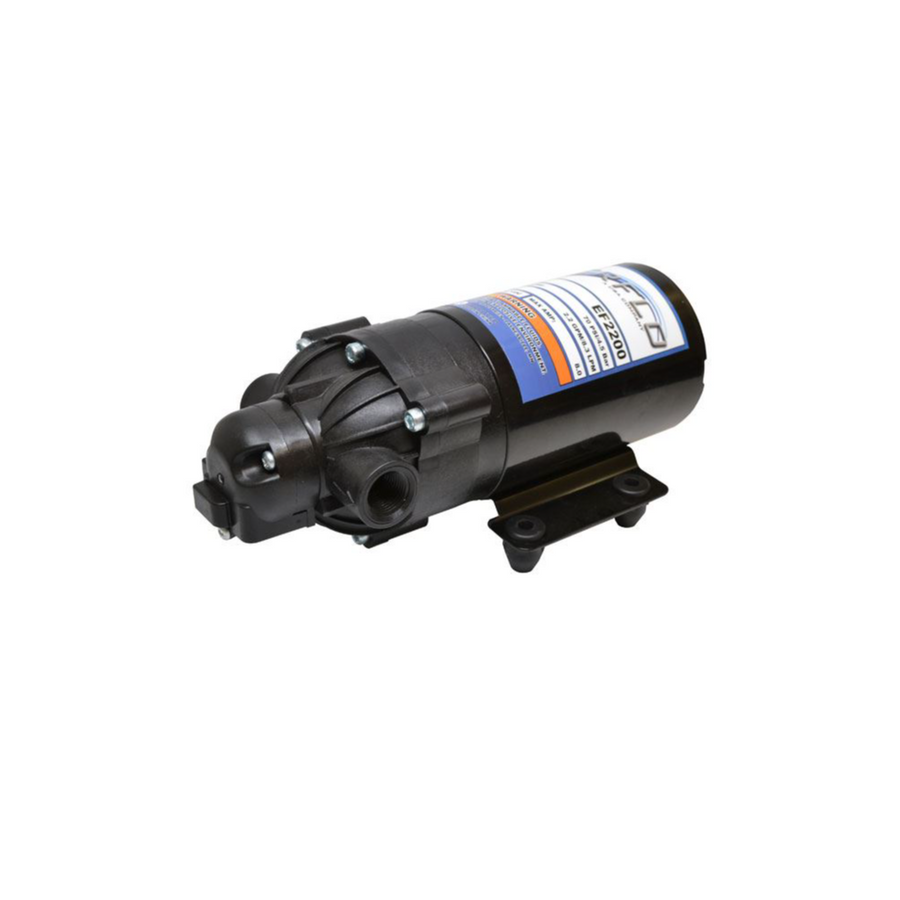 Everflo EF2200 12V Diaphragm Sprayer Pump, 2.2 GPM, 70 PSI, Demand Switch, 3/8" FNPT Ports